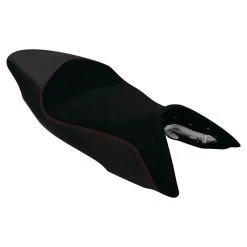 Luimoto Baseline Rider Seat Cover Suede/Carbon Fiber Black/Red